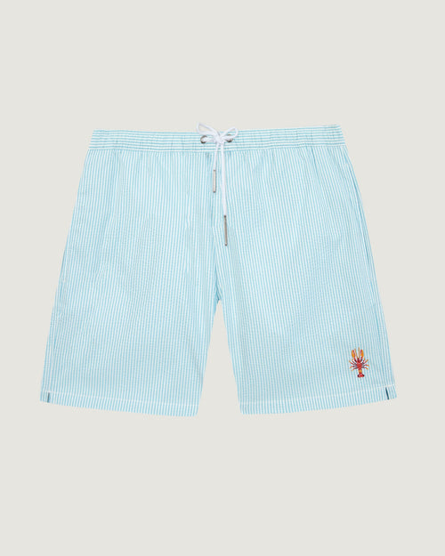 "lobster" maillot swim shorts#color_water-green-white
